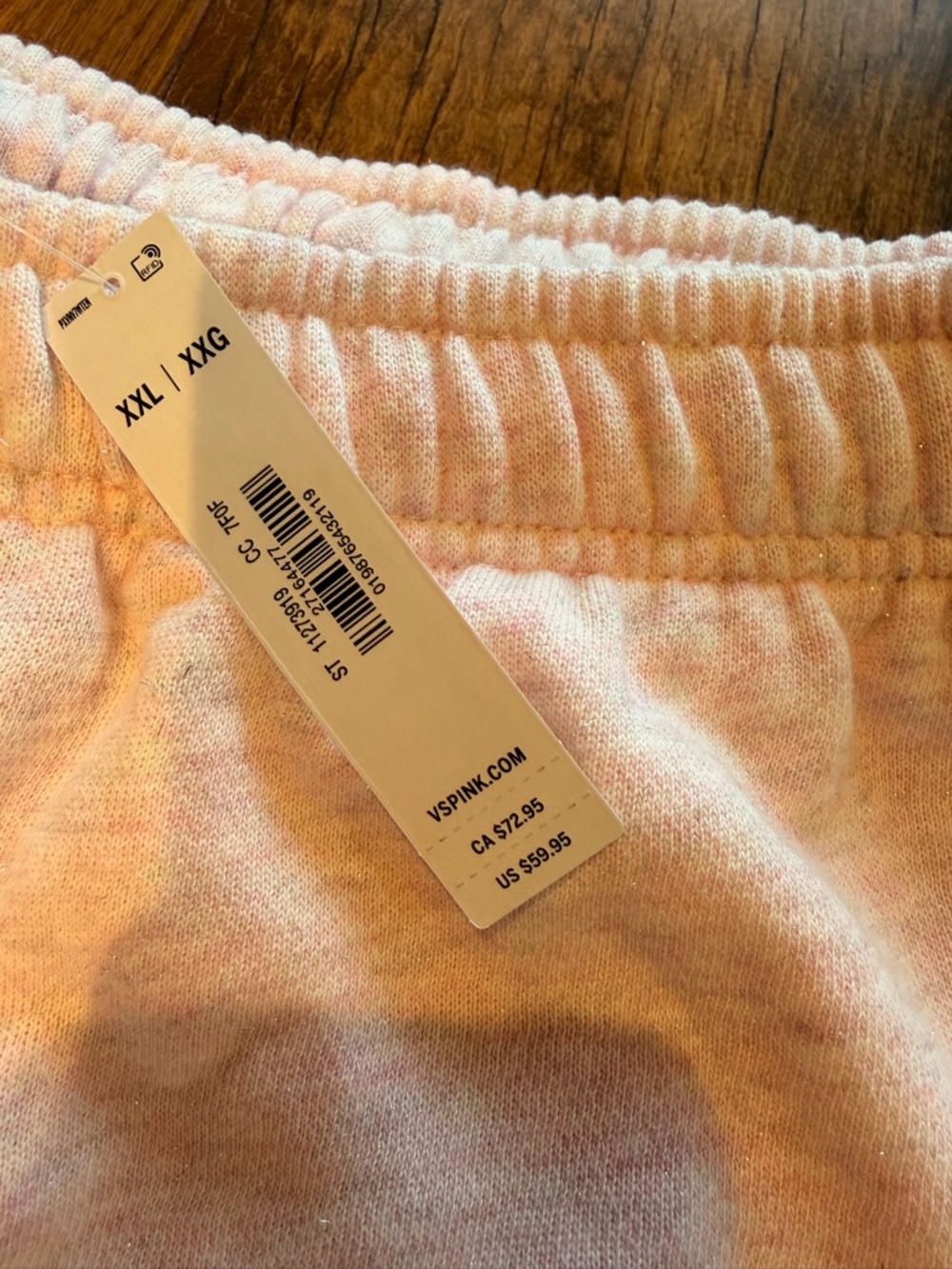 XXL PINK Victoria’s Secret Sweatpants Sparkly Pink Plus Size 2X VS MSRP $60 cozy - Picture 6 of 10